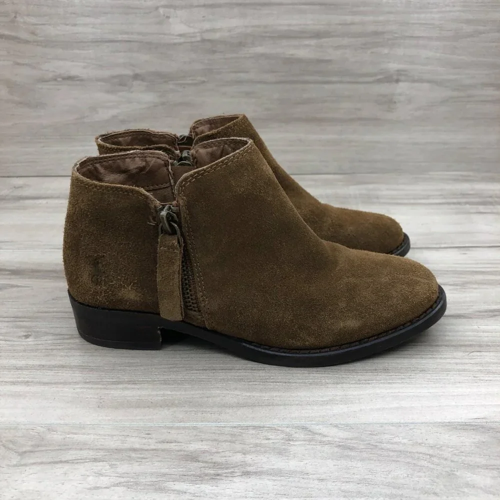 Ralph Lauren Ankle Boots Kids 13 Brown Suede Zip Booties